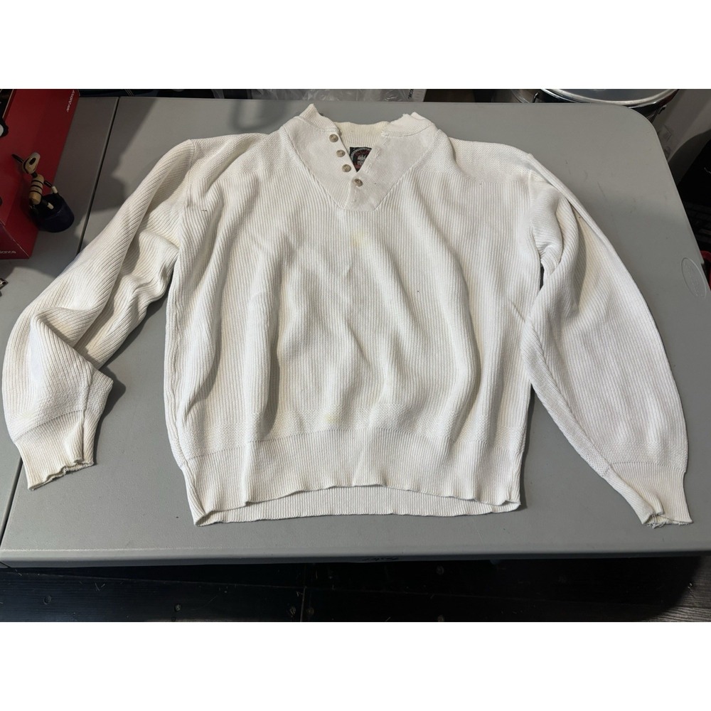 Alps Fine Apparel For Men, Quarter Button Pullover, USA,‎ XLarge, Off White